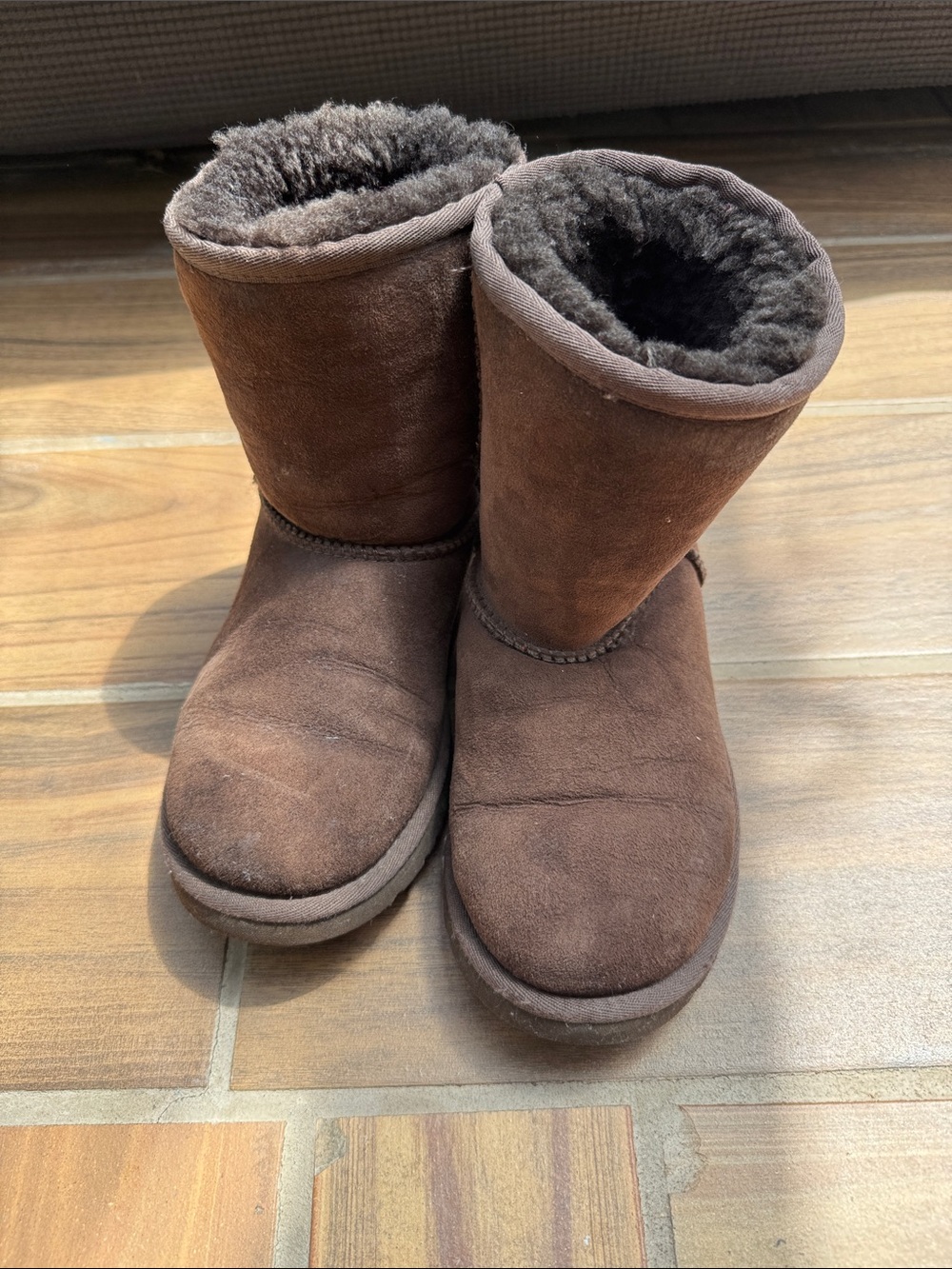UGG Classic Short Brown Suede Shearling Boots